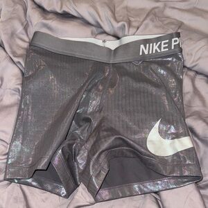 Nike Pro Shiny Silver Performance Shorts